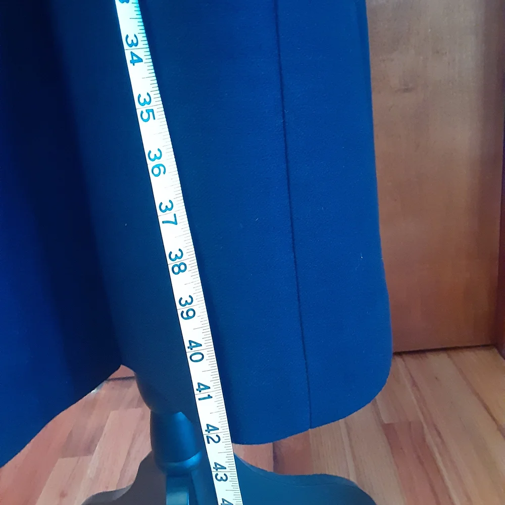 Cole Haan Navy Trench Coat with Asymmetrical Zipper - Picture 10 of 12